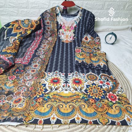 High Quality Alex Digital Print - Black Color